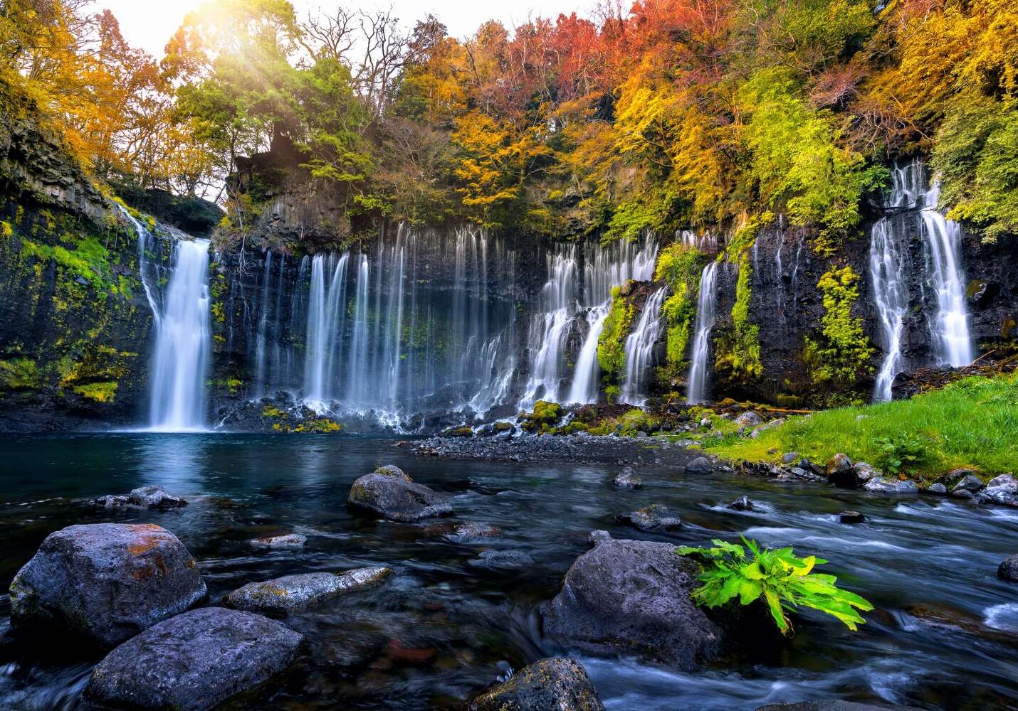 Shiraito waterfall in autumn