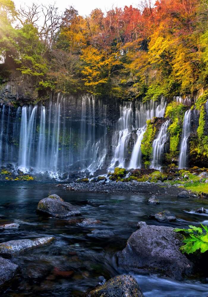 Shiraito waterfall in autumn