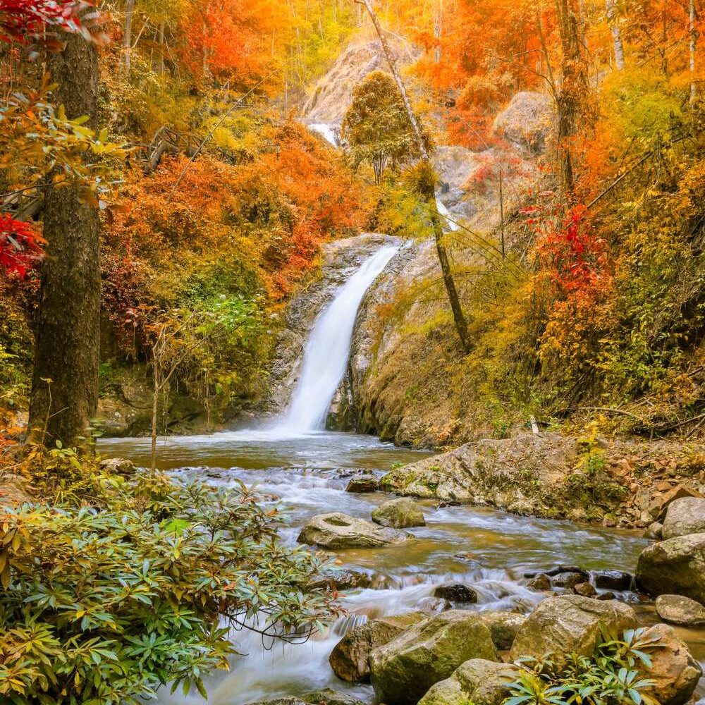 Waterfall in chae son national park lampang thailand